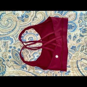 LULULEMON RED MERLOT ENERGY BRA SIZE 6